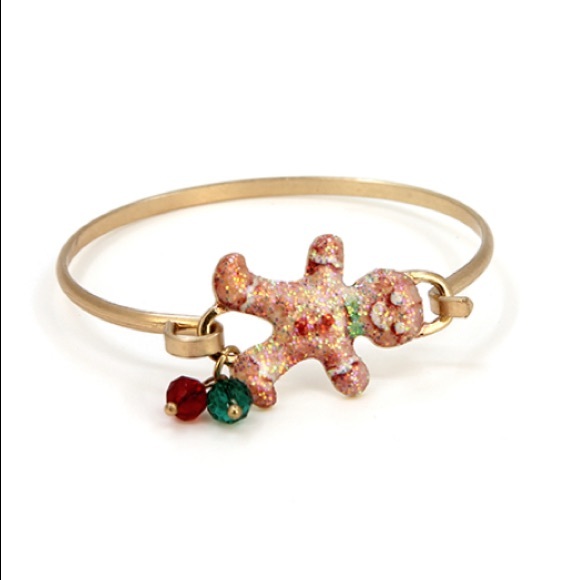 Christmas Bracelet Tipi Gingerbread Cookie Gold Tone - Picture 4 of 5